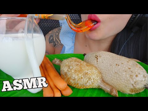 ASMR RAW HONEYCOMB + HONEY JELLY (SOFT SQUISHY EATING SOUNDS) NO TALKING | SAS-ASMR