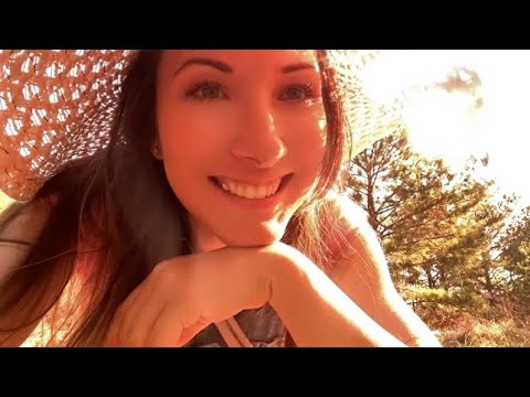 ASMR in a field (Personal Attention. Face Tracing. Hair in front camera. Leaves. nature sounds)