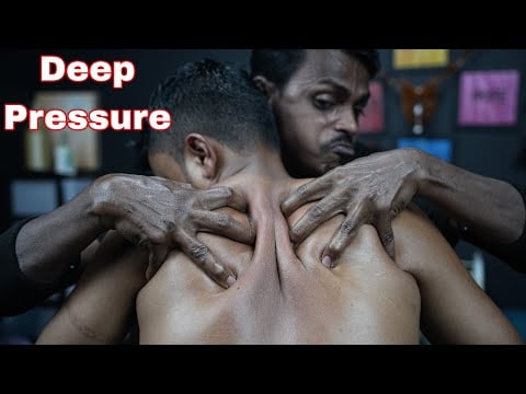 Pain Relief High Pressure Body Massage By Strong Wrist Barber | ASMR Deep Tissue Massage