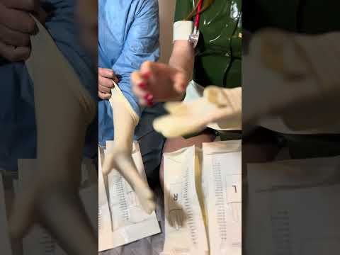 preparing elbow length gloves for the next patient ASMR - #medicalexam #gloves #surgicalgloves