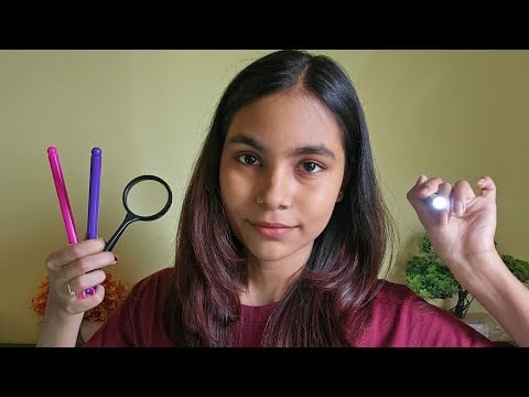 ASMR Soft Spoken Cranial Nerve Exam For Sleep 🔍🖍️🍃