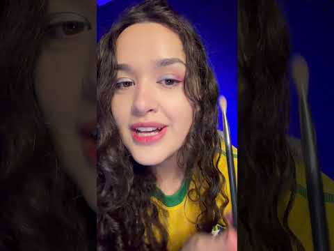 ASMR fazendo sua make pro Jogo do Brasil #asmrmakeup  #asmrmaquiagem  #asmrworldcup #brasilmakeup