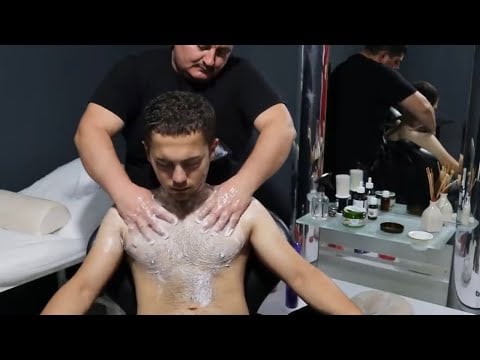 ASMR TURKİSH BARBER Foamy Breast Sleep Massage HEAD NECK FACE  KAFA YÜZ SIRTMASAJ