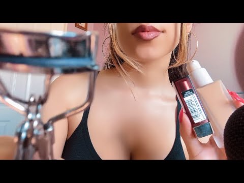 ASMR Makeup & Hair Styling before your flight ✈️ (Personal attention + rummaging)