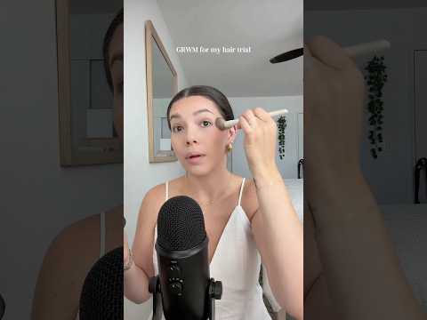 ASMR GRWM FOR MY HAIR TRIAL 🤍 #asmr #grwm #wedding #whispering