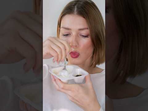 Eating Müller mix yogurt! 👅🍦 #asmr #yogurt #asmrfood