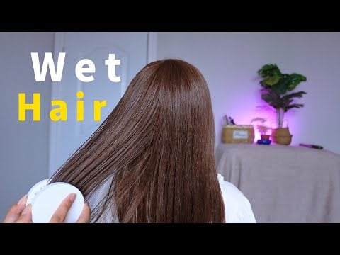 Wet Hair ASMR No Talking and Hair Brushing Scalp Massage for Sleep