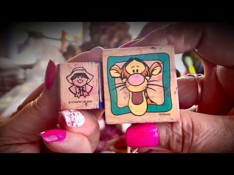 Cleaning & Organizing Rubber Stamps! (Whispered version) Wood blocks~ASMR