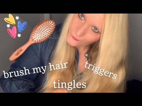 [ASMR] german/deutsch  triggers -  i brush my long hair - Brush sounds - Tingles 💁🏼‍♀️