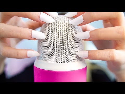 ASMR TAPPING AND SCRATCHING ON MIC WITH LONG NAILS (and more sounds with nails) NO TALKING