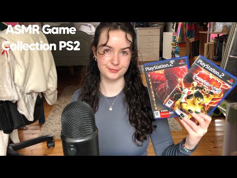 ASMR || My PS2 Game Collection🎮 (sticky tapping, scratching, gripping, whispers)