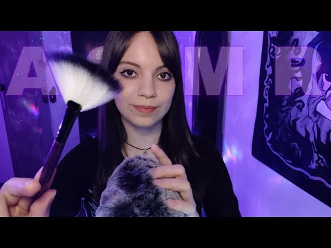 ASMR - Massagem na cabeça e toque no seu rosto (fluffy mic)