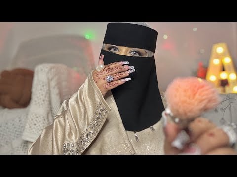 ASMR - Lets learn Arabic 🇸🇦 Language together / Face Brushing, Face touching ✨