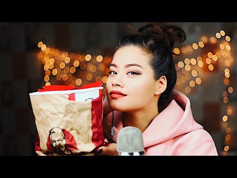 [ASMR] Eating/ Crispy KFC Chiken. Crunchy sounds/