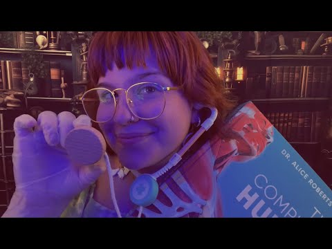 ASMR Anatomy Class 🩺🧠(book tracing, medical gloves, whispering roleplay)