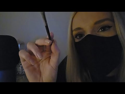 ASMR brushing and stroking mic whispering