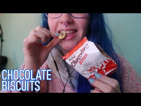 ASMR Eating Chocolate Filled Biscuits (Chocolino Bites)