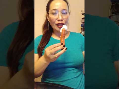 One time bite hotdog with cream# #everyone #mukbang #shortsfeed #onebite #eatingchallenge