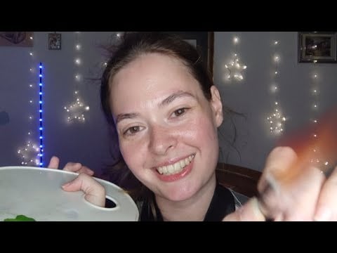 Asmr edible makeup!!! Spit painting inspired by @ASMRMissMi (Whispering, tapping, scratching)