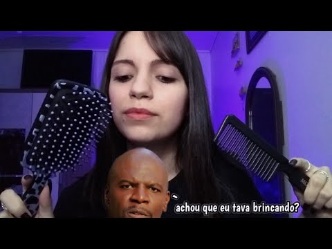 ASMR - Fazendo penteado em um careca (sons de escova)