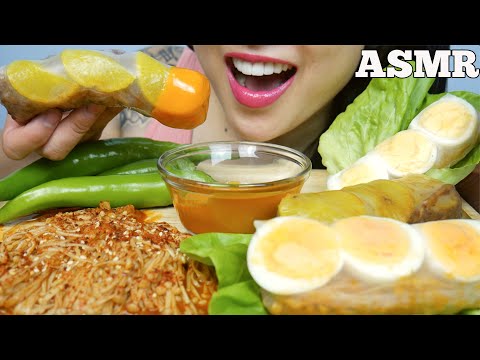 ASMR SPICY NOODLE ROLL *BLACKBEAN CHEESY SAMYANG NOODLES ENOKI (EATING SOUNDS) NO TALKING | SAS-ASMR