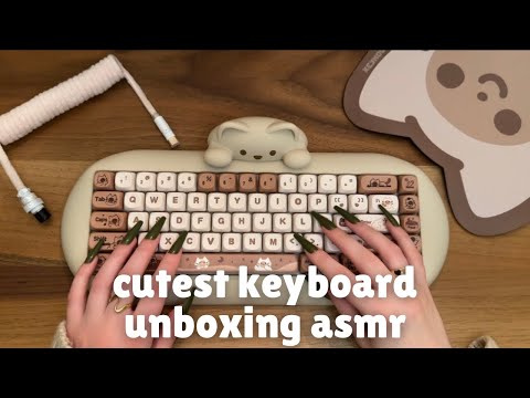 ASMR The Cutest, Most Tingly Keyboard Unboxing w 5 Mins Keyboard Tapping at End