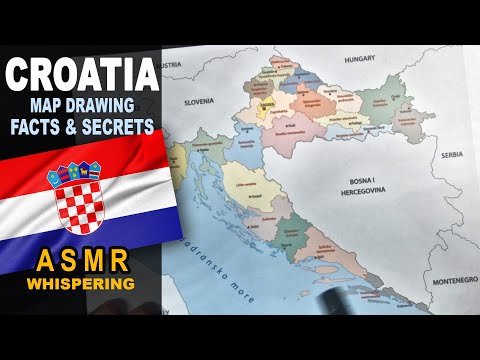 ASMR geography facts - Tracing CROATIA map contour with its counties | Facts and Secrets explained
