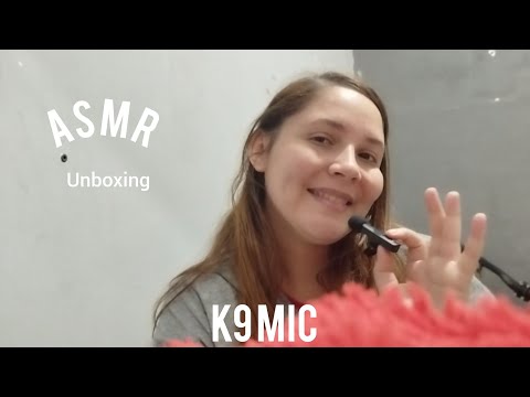 ASMR - Unboxing e teste do novo microfone de lapela k9 mic pra dormir e relaxa ❤️😴