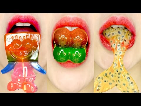 asmr Emoji Food Homemade Jelly Eating Sounds 직접 만든 젤리 이모지 먹방 mukbang