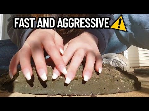 Fast and Aggressive GRITTY Cement Tapping + Scratching ASMR 