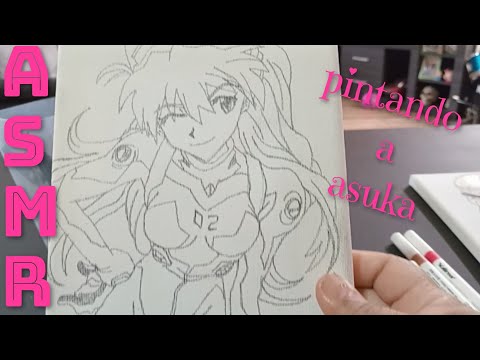 ASMR - Pintando a la ASUKA de EVANGELION /   👉💜👈