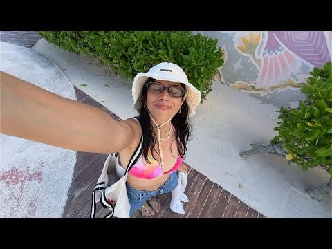 ASMR vlog un dia de playa 🐚 | voiceover con chicle