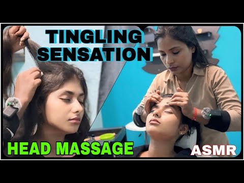 ASMR Gentle Hands Head Massage & Tingling Sensations On Scalp By Masseuse Rinki | No Talking #stress