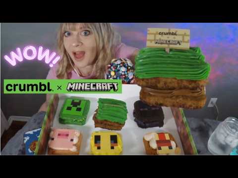 CRUMBL's BEST WEEK EVER!!!! Crumbl x Minecraft Collab | ASMR Taste Test