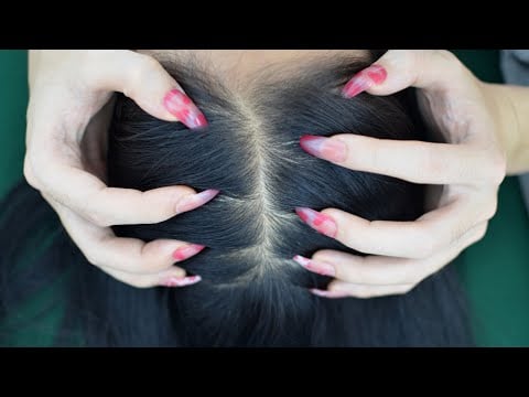 ASMR Head Scratching, Head Massage Aggressive On Real Person For Relieve Stress, Headache