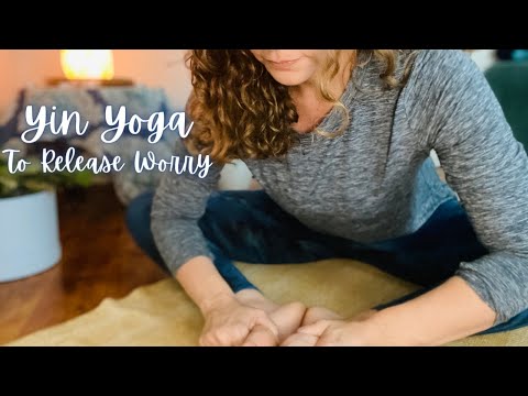 Yin Yoga to Release Worry😌-ASMR Yoga to Let Go, Bedtime Yoga, Whispered, Ambient Noise, Singing Bowl