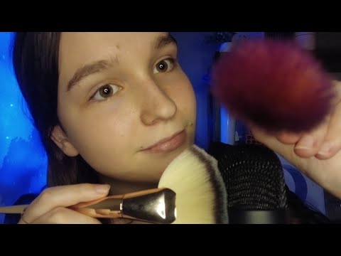 ASMR PINCÉIS NA TELA E NO MICROFONE brushes on the screen