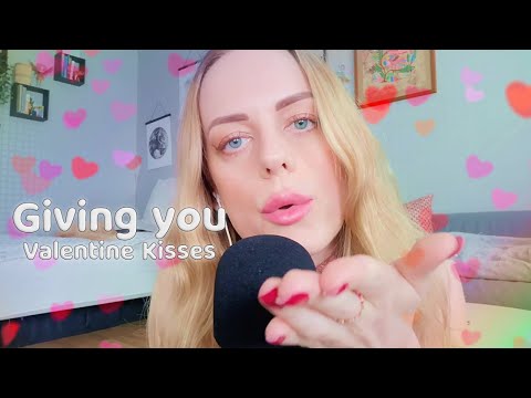 ASMR | Giving You Valentine's Day Kisses 😘 Trigger Words, Mouth Sounds, Hand Movements, Mic Tracing+