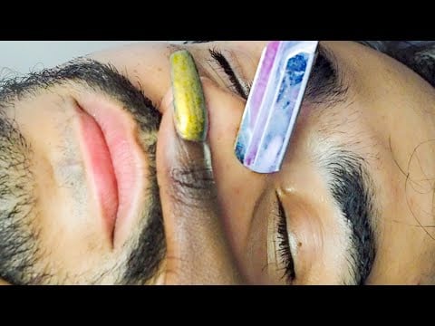 Shaving Hubbys Hairy Face with a Straight Razor *EXTREME* Tingly 💆🏼‍♂️& Gentle Facial