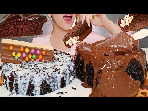 ASMR NUTELLA CHOCOLATE LAVA CAKE, ICE CREAM DESSERT 누텔라 초콜릿 라바 케이크 MUKBANG