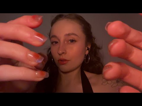 ASMR clicky trigger words and gentle whispers with circular motion visuals