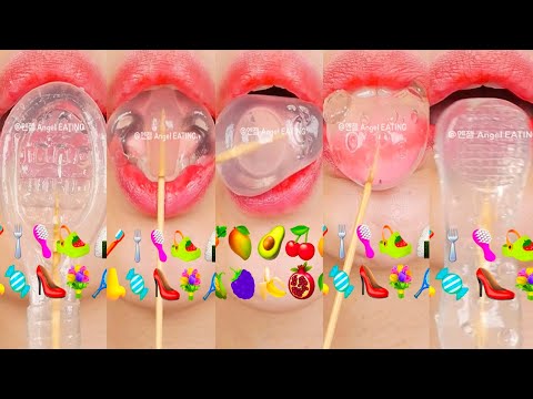 asmr CLEAR EMOJI FOOD JELLY 투명 이모지 젤리 먹방 eating sounds