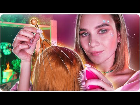 💣Мощный МАССАЖ ГОЛОВЫ💆‍♀Звуки Волос🤤Расчесывание АСМР Realistic Scalp Head Massage ASMR