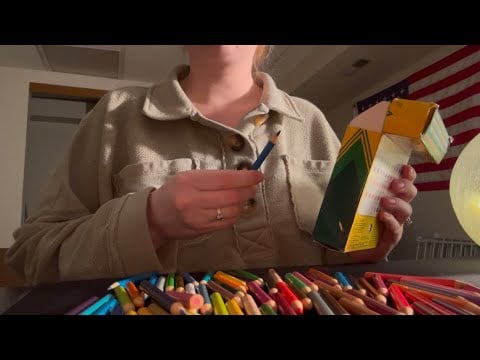 asmr organizing colored pencils by color | lofi asmr