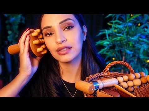 ASMR Head Massage With Wooden Tools