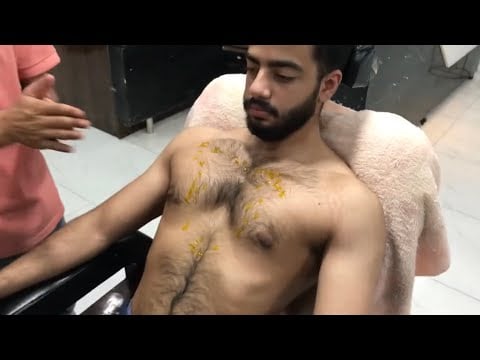 Comforting Chest & Belly Oil Massage Experience 💈| ASMR |