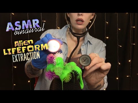 ASMR BINAURAL | 🌀SLIMY, CRINKLY Alien Life STUCK On My MIC 👽 | Slimy, Sticky, CRUNCHY Extraction