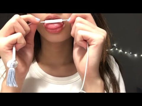 ASMR earphone mic licking