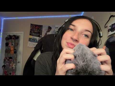 ASMR brain tingles! Fluffy mic brushing and scratching 