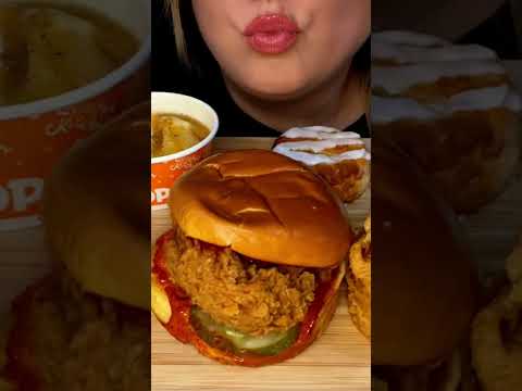 Popeyes NEW Ghost Pepper chicken #shorts #asmr #chicken #popeyes